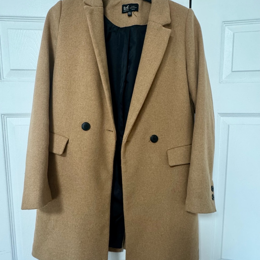Zara Camel Coat with Black Lining